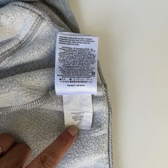 Vans Hoodie Mens XXL Gray Versa Fleece Long Sleeves Pocket Sweatshirt Skater - Picture 11 of 14